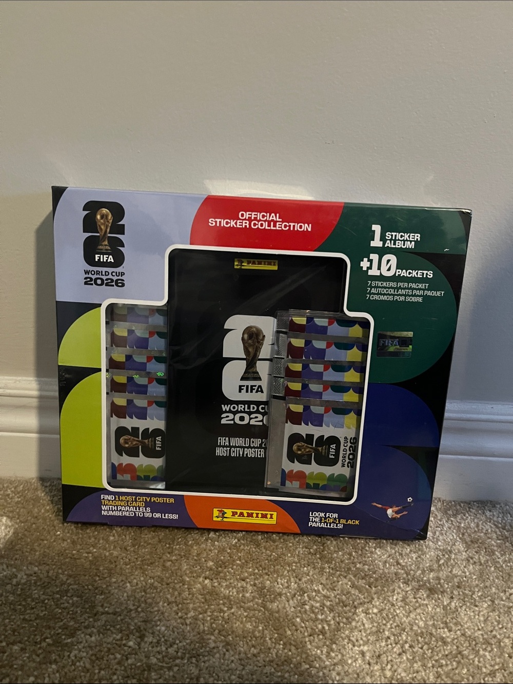 Panini World Cup 2026 Sticker Album Box with Multicolor Packets - Black
